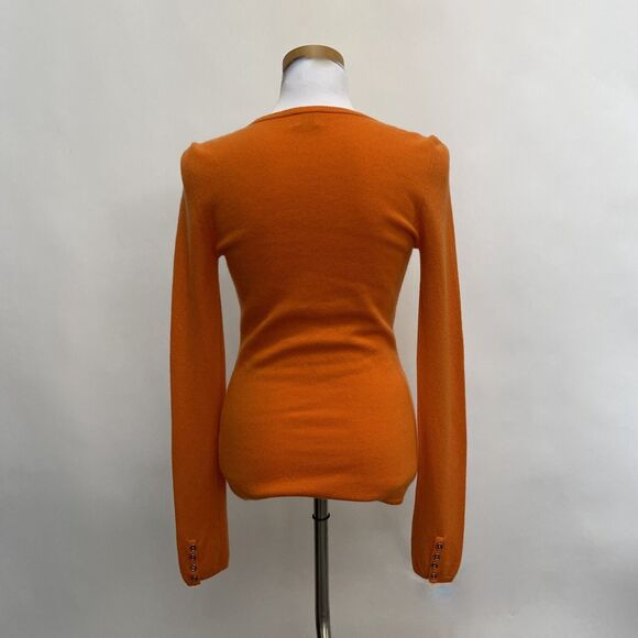 Kings of Cole Women's Cardigan Sweater Small Orange 100% Pure Cashmere - Picture 4 of 9